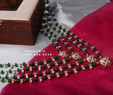 Panch lada pearl haram jades gem jewelry south indian hyderabadi jewelry pure silver sabyasachi jewelry inspired -SHABURIS