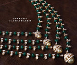 Panch lada pearl haram jades gem jewelry south indian hyderabadi jewelry pure silver sabyasachi jewelry inspired -SHABURIS