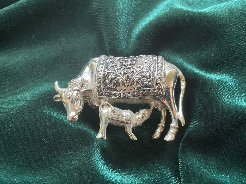 Golden Pooja Thali As German Silver Gift Items - Crafti Bazaar