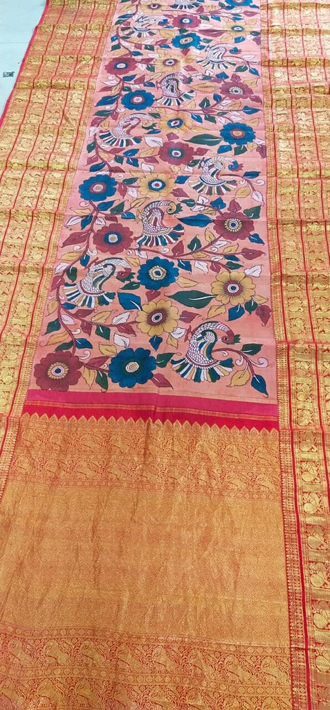 Statement Kalamkari Saree With Wide Kanchi Zari Border Big Border Saree  Chanderi Cotton Saree With Big Border Shobitam Saree - Etsy Singapore