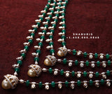 Panch lada pearl haram jades gem jewelry south indian hyderabadi jewelry pure silver sabyasachi jewelry inspired -SHABURIS