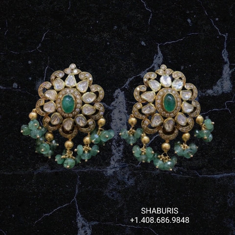 Ashwini Diamond Ruby And Emerald Jhumka Earrings  Timeless Indian Jewelry   Aurus