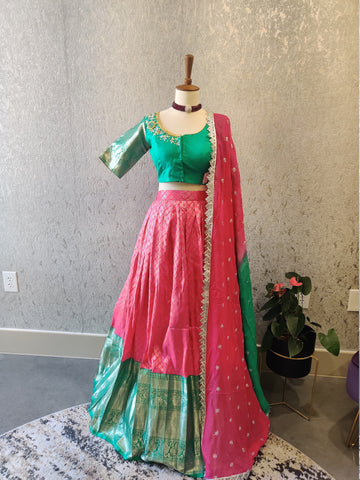 Buy Bridal Lehenga Choli - Heavy Viscose Mehndi Green Lehenga Choli –  Empress Clothing