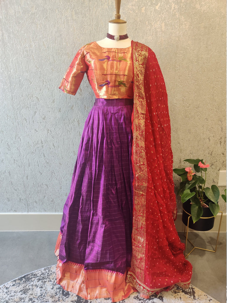 Solid Semi Stitched Crop Top With Lehenga at Rs.899/Piece in jabalpur offer  by Sampat Saree Emporium