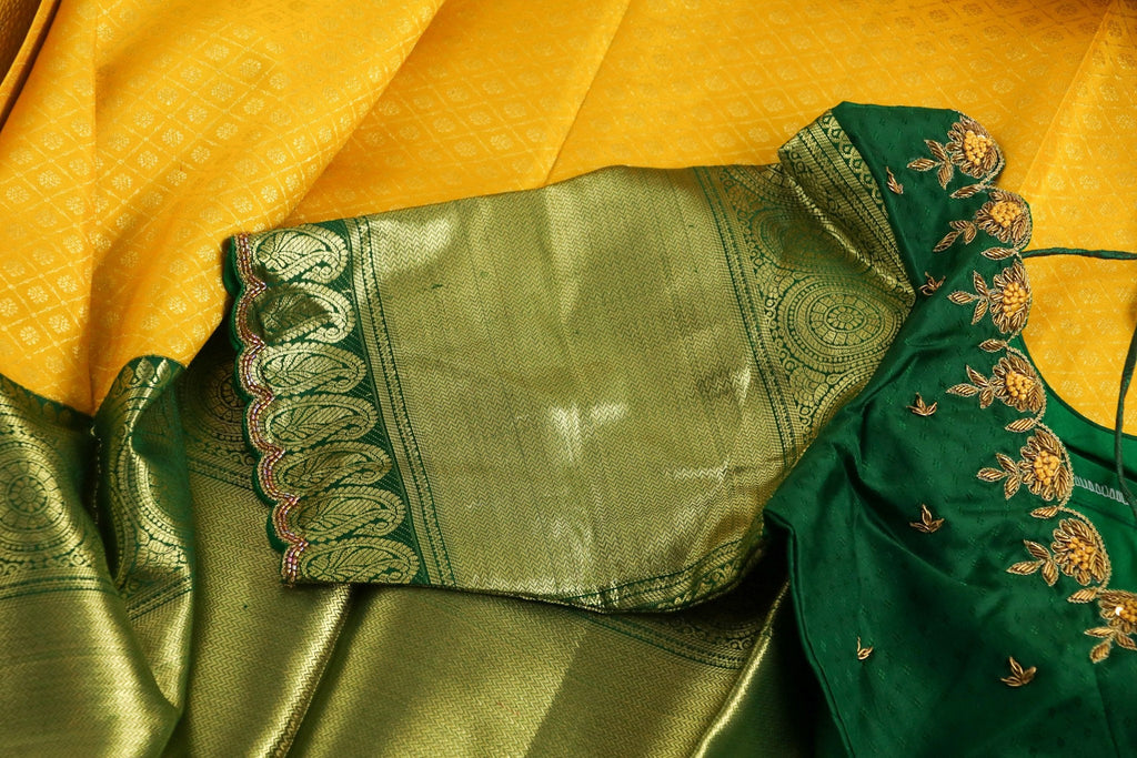 Silk Saree with blouse in Light green colour 1462