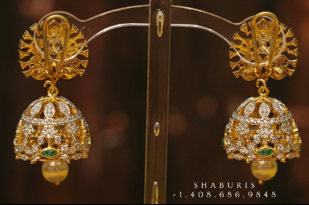 22K Gold Jhumkas (Buttalu) - Gold Dangle Earrings - 235-GJH2717 in 4.700  Grams